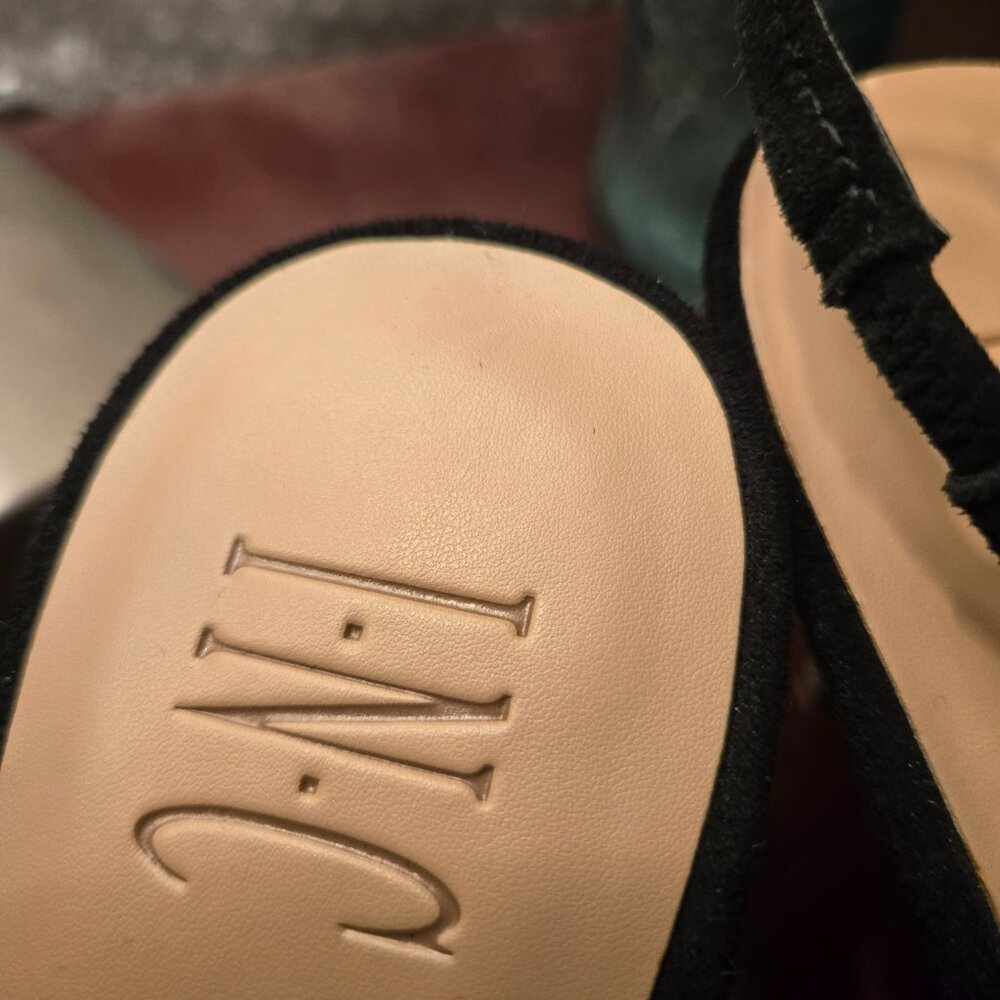INC International Concepts Black Suede Slingback Heels – Size 9M – Never Worn 🖤 - Picture 3 of 5